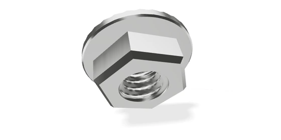 DIN 6923 · С насечкой: Шестигранная гайка с фланцем