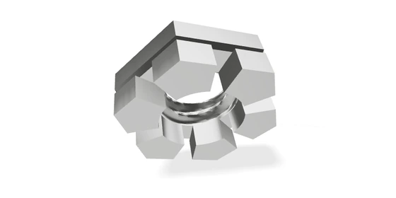 DIN 937: Низкая прорезная или корончатая гайка